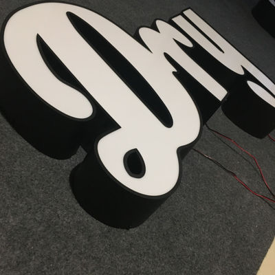 ضوء مربع الشكل الإعلان قناة الرسالة علامة الطباعة فوق البنفسجية 3D مضيئة UL