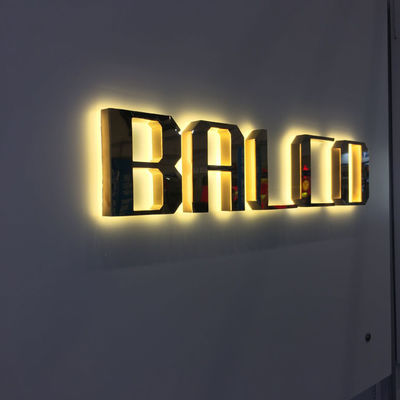 الطلاء الكهربائي الذهب مرآة معدنية بإضاءة خلفية رسالة تسجيل M4 برغي جبل