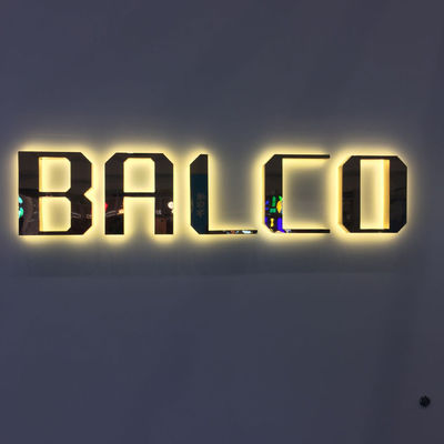 الطلاء الكهربائي الذهب مرآة معدنية بإضاءة خلفية رسالة تسجيل M4 برغي جبل