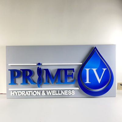 20mm الخلفية الفولاذ المقاوم للصدأ رسائل SMD 5050 LED لوحات تسجيل مضيئة