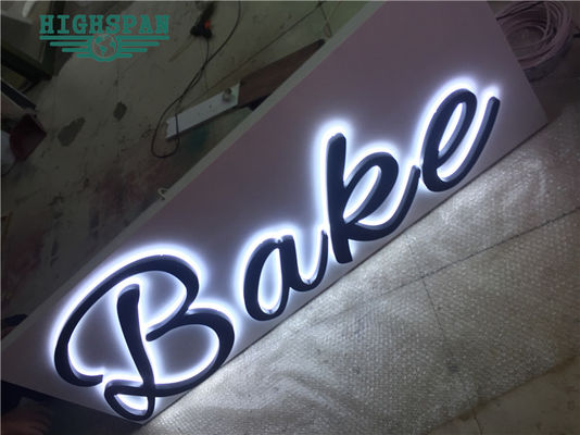 لوحة تسجيل الحروف بإضاءة خلفية بالليزر 12 فولت رسائل لافتات من الفولاذ المقاوم للصدأ