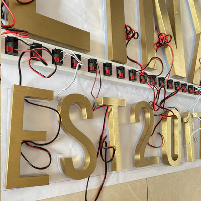 Gold Brush SS مضيئة حروف القناة الشعار تسجيل Highspan