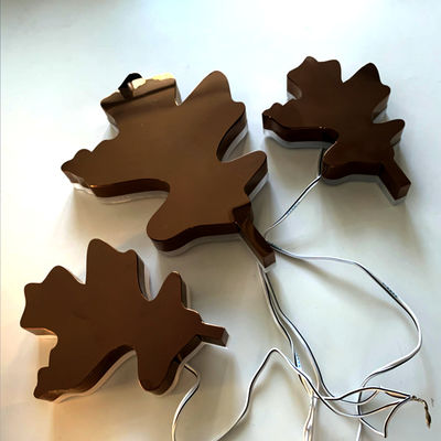 روز الذهب مرآة الخلفية الفولاذ المقاوم للصدأ رسائل علامة معدنية مضادة للصدأ بإضاءة خلفية