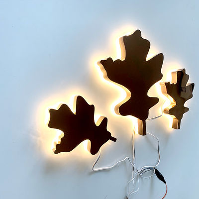 روز الذهب مرآة الخلفية الفولاذ المقاوم للصدأ رسائل علامة معدنية مضادة للصدأ بإضاءة خلفية