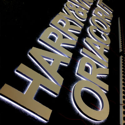 لافتة بإضاءة خلفية للمطعم بعمق 2-20 سم لوحة تسجيل بإضاءة Led أكريليك