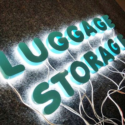 3D شكل لون رسائل معدنية الطلاء مع أضواء الإعلان في الهواء الطلق