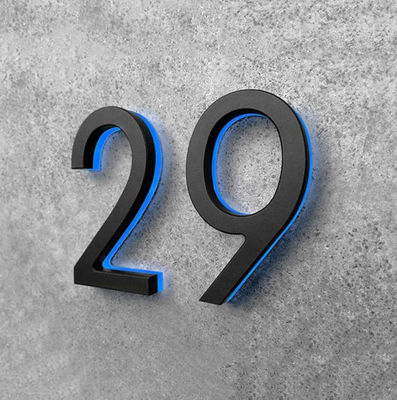 الفرشاة الفضية لأبواب البيت المعدنية وأحرف الإضاءة هالو