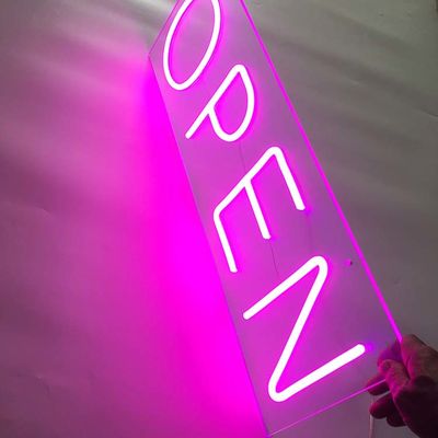 أسماء العلامات التجارية Pink Bar Open Neon Sign 50000-80000 ساعة مدى الحياة
