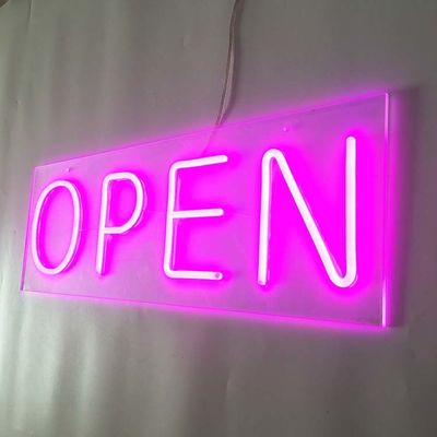 أسماء العلامات التجارية Pink Bar Open Neon Sign 50000-80000 ساعة مدى الحياة