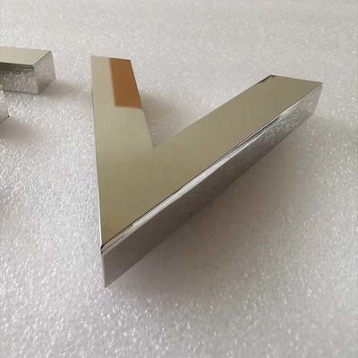 حرف أبجدي على واجهة المتجر لافتات فضية بسماكة 2 سم حروف معدنية ملفقة