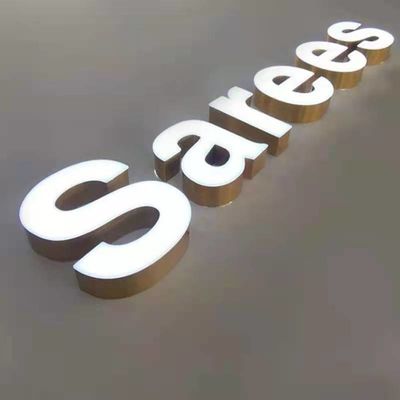 خلفية معدنية ذات إضاءة خلفية لواجهة المحل تسجيل ديكور متجر بسماكة 10 سم