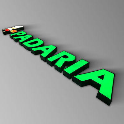 IP65 تنقش واجهة محل أكريليك علامة معدنية مضيئة شعار إلكتروني