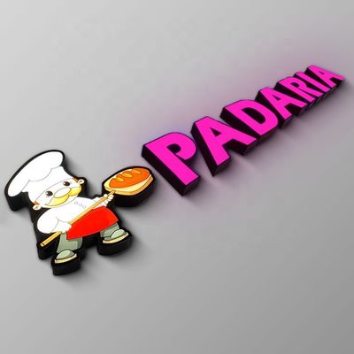 IP65 تنقش واجهة محل أكريليك علامة معدنية مضيئة شعار إلكتروني