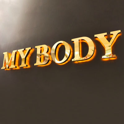 علامة واجهة محل مضيئة معدنية ثلاثية الأبعاد بسمك 5-20 سم