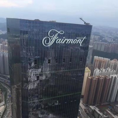 أدى ضوء اسم الشركة شعار بناء علامة رسائل قناة ثلاثية الأبعاد