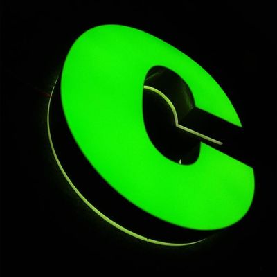 000 ساعة عمر افتراضي لافتة LED حروف قناة لافتة سطوع عالي متين مقاوم للعوامل الجوية عرض إعلاني تجاري