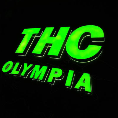 000 ساعة عمر افتراضي لافتة LED حروف قناة لافتة سطوع عالي متين مقاوم للعوامل الجوية عرض إعلاني تجاري