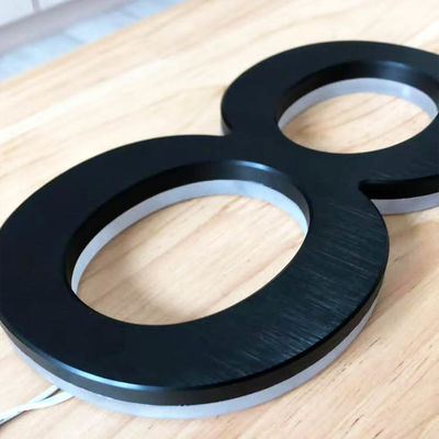 لافتة حروف بإضاءة خلفية أكريليك ثلاثية الأبعاد للإعلان باللون الأسود سمك 12 سم