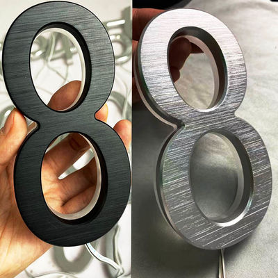 لافتة حروف بإضاءة خلفية أكريليك ثلاثية الأبعاد للإعلان باللون الأسود سمك 12 سم