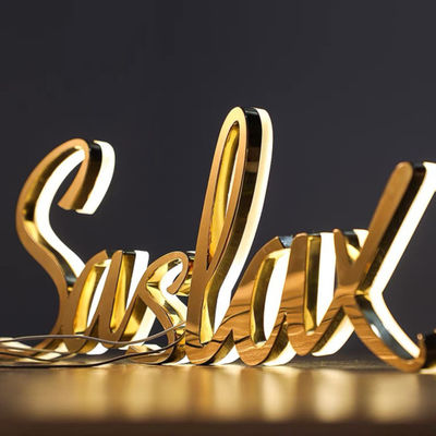 فرشاة Ss 3d Letter Signgold الخلفية تضيء 20mm