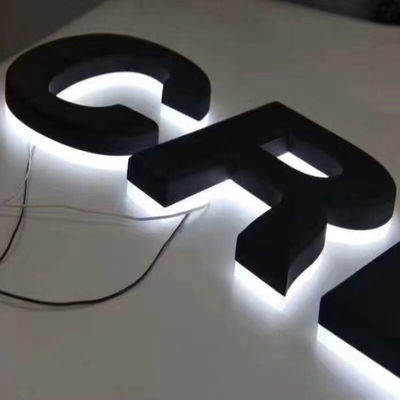 إضاءة بيضاء معدنية واجهة المحل لافتات قناة الرسالة تسجيل الخلفية CE ROHS